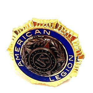Vintage American Legion US Star Cloisonne Enamel Lapel Pin Patented DE 54296 A47